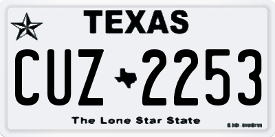 TX license plate CUZ2253