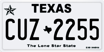 TX license plate CUZ2255
