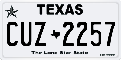 TX license plate CUZ2257