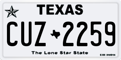 TX license plate CUZ2259