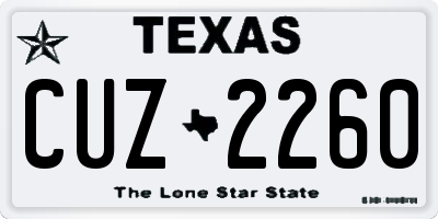 TX license plate CUZ2260