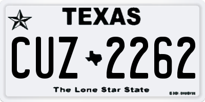 TX license plate CUZ2262