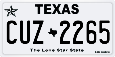 TX license plate CUZ2265
