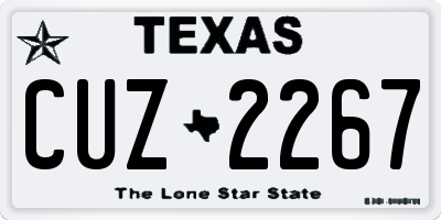 TX license plate CUZ2267
