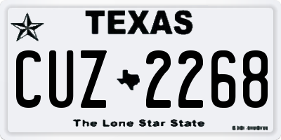 TX license plate CUZ2268
