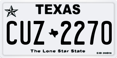 TX license plate CUZ2270