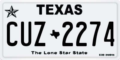 TX license plate CUZ2274