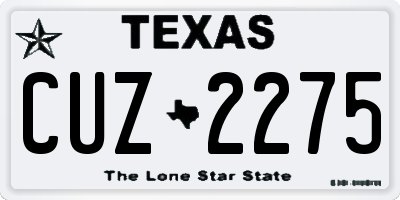 TX license plate CUZ2275
