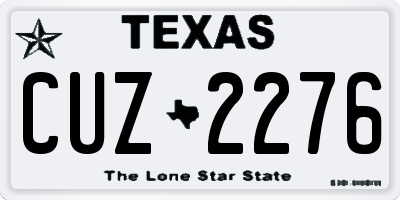 TX license plate CUZ2276