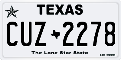 TX license plate CUZ2278