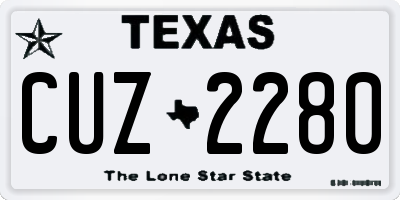 TX license plate CUZ2280