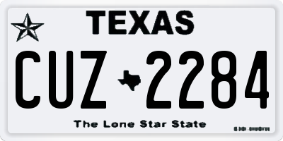 TX license plate CUZ2284