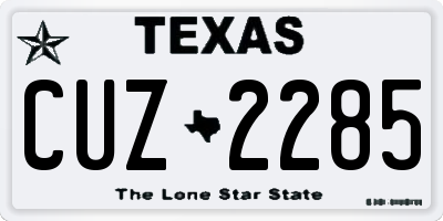 TX license plate CUZ2285