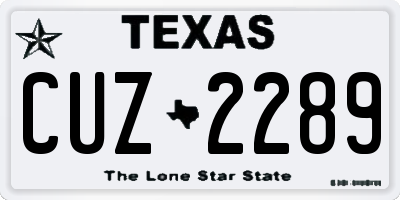 TX license plate CUZ2289