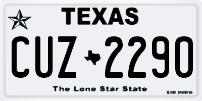 TX license plate CUZ2290