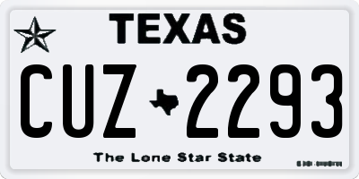 TX license plate CUZ2293