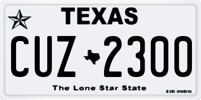 TX license plate CUZ2300