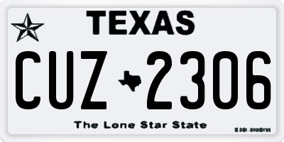 TX license plate CUZ2306