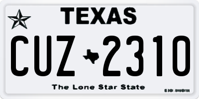 TX license plate CUZ2310