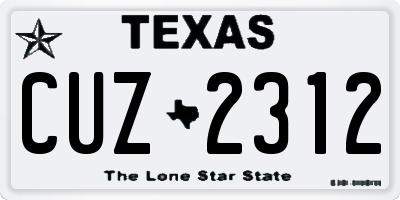 TX license plate CUZ2312