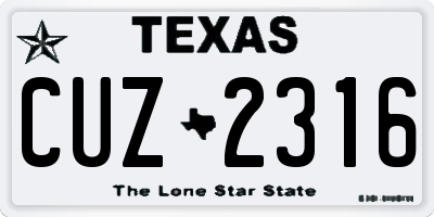 TX license plate CUZ2316