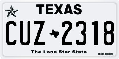 TX license plate CUZ2318