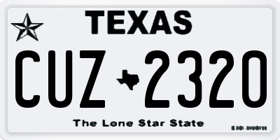 TX license plate CUZ2320