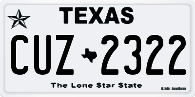TX license plate CUZ2322