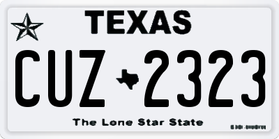 TX license plate CUZ2323