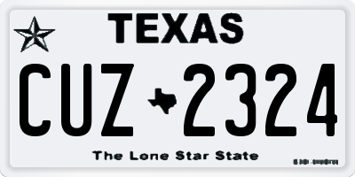 TX license plate CUZ2324