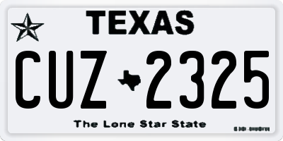TX license plate CUZ2325