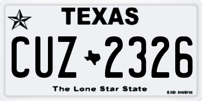 TX license plate CUZ2326