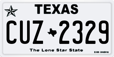 TX license plate CUZ2329