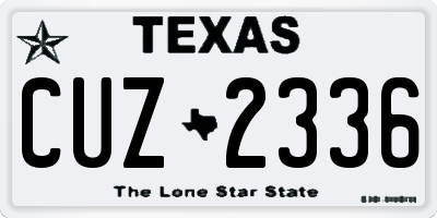 TX license plate CUZ2336