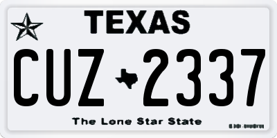 TX license plate CUZ2337