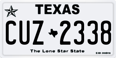 TX license plate CUZ2338
