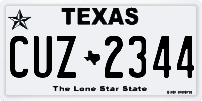 TX license plate CUZ2344
