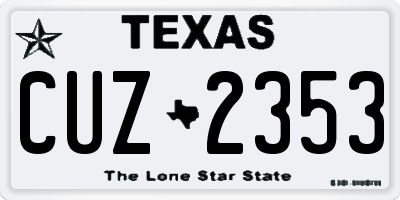 TX license plate CUZ2353