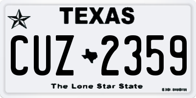 TX license plate CUZ2359