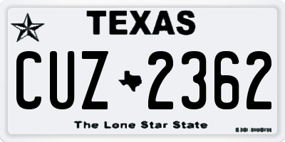 TX license plate CUZ2362