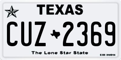TX license plate CUZ2369