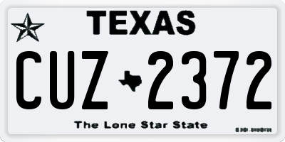 TX license plate CUZ2372