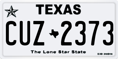 TX license plate CUZ2373