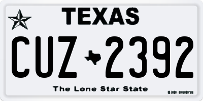TX license plate CUZ2392