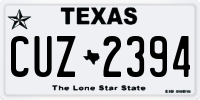 TX license plate CUZ2394