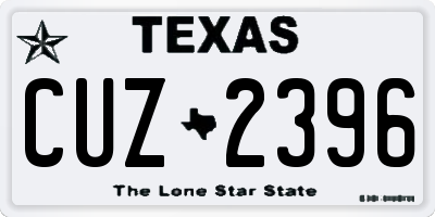 TX license plate CUZ2396