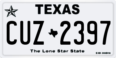 TX license plate CUZ2397