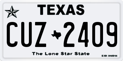 TX license plate CUZ2409