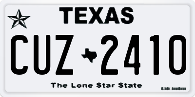 TX license plate CUZ2410