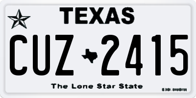 TX license plate CUZ2415